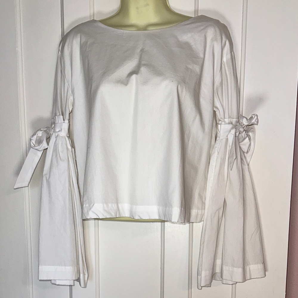 Free People So Obviously Yours White Bell Sleeve Blouse